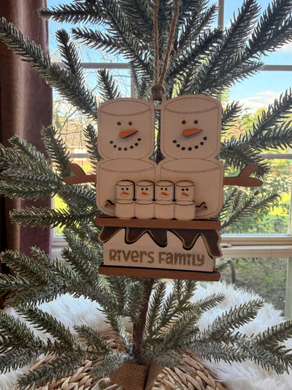 S'mores Family Ornament