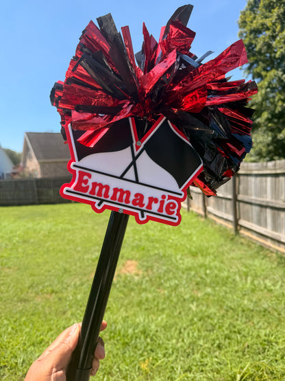 Personalized Color Guard Pompom Cheer stick