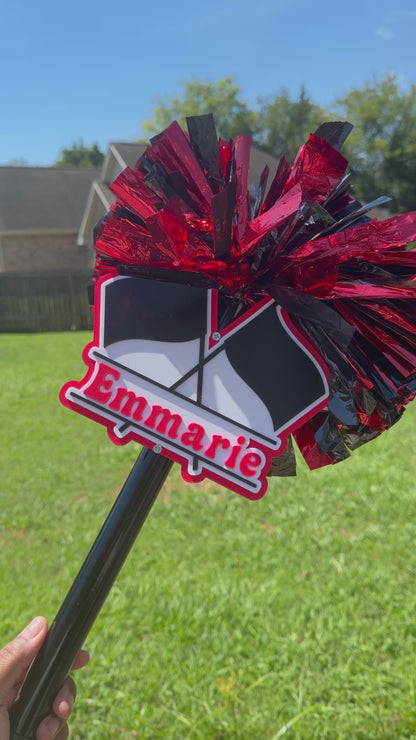 Personalized Color Guard Pompom Cheer stick